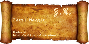Zettl Margit névjegykártya